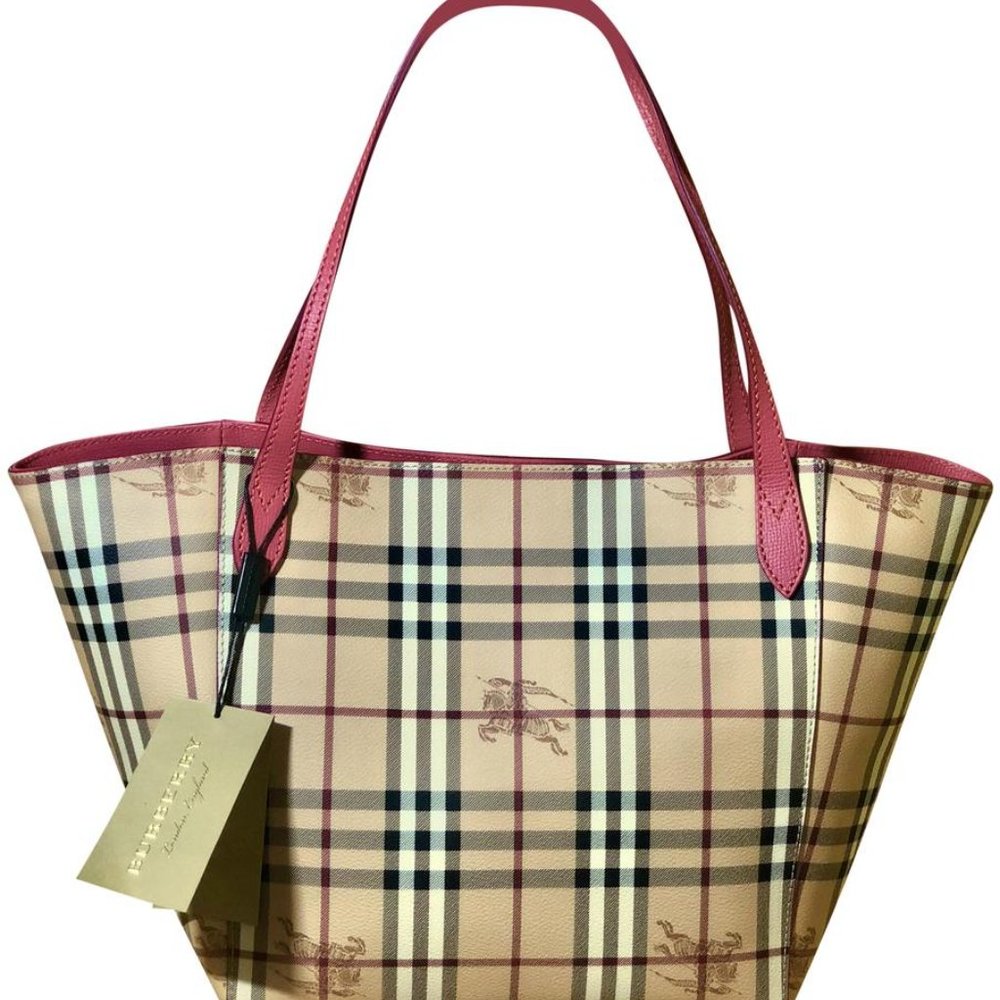 NWT BURBERRY HAYMARKET CHECK SMALL CANTERBURY BAG TOTE - Picture 1 of 6